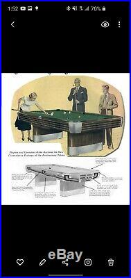 Antique Brunswick 9' Anniversary Pool Table Walnut- Ball Return +Cues (Blatt)