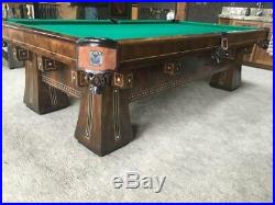 Antique Brunswick Balke Collender 9' Kling Pool Table Circassian Walnut