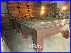 Antique Brunswick-Balke-Collender Co snooker Table 6ft by 12 ft