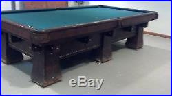 Antique Brunswick-Balke-Collender Kling 10' Pool Table