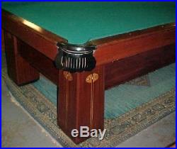 Antique Brunswick-Balke-Collender Mahogany & Rosewood REGINA Pool Table Billiard