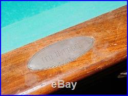 Antique Brunswick Balke Collender Pool Table Monarch Cushions 10 Ft, Kling
