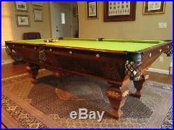 Antique Brunswick Balke Collender Popular 8' Pool Table Rosewood Maple Restored