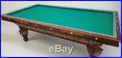 Antique Brunswick Billiards 8' Rosewood Inlaid Billiards POOL Table Converted