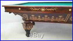 Antique Brunswick Billiards 8' Rosewood Inlaid Billiards POOL Table Converted
