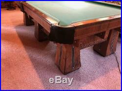 Antique Brunswick Billiards 9' Kling Pool Table Circassion Walnut