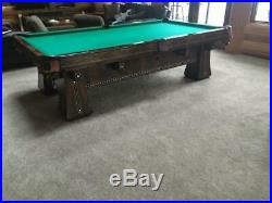 Antique Brunswick Billiards 9' Kling Pool Table RARE Circassion Walnut 4 Legs