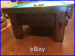Antique Brunswick Billiards 9' Mission'B' Arts and Crafts Pool Table