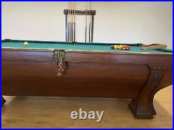 Antique Brunswick Billiards 9' Pfister Pool Table