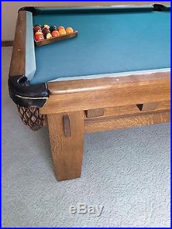 Antique Brunswick Billiards Mission'B' 9 ft Pool Table