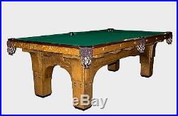 Antique Brunswick Billiards Mission Pool Table