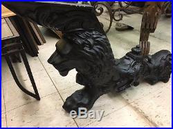 Antique Brunswick Billiards Monarch Pool Table Lion Head Legs
