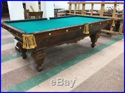Antique Brunswick Billiards Victorian 8' Pool Table