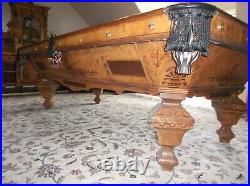 Antique Brunswick Brilliant Novelty 9' x 5' Billiard Table