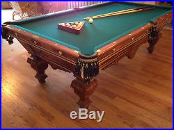 Antique Brunswick Eclipse 8 Foot Pool Table