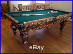 Antique Brunswick Eclipse 8 Foot Pool Table
