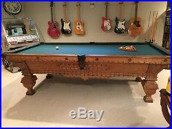 Antique Brunswick Griffith @1880 bridseye maple, bamboo STUNNING pool table