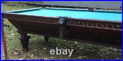 Antique Brunswick Inlaid Rosewood Monarch Pool Table