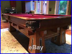 Antique Brunswick KLING Pool Table Rare With Ball Return