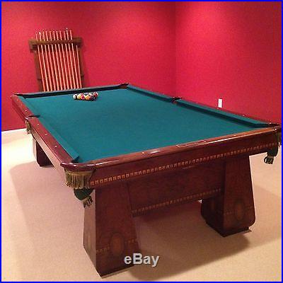 Antique Brunswick Pool Table in Perfect Condition with Accessories