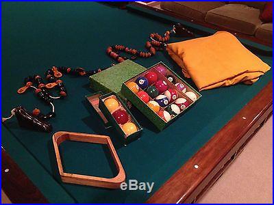Antique Brunswick Pool Table in Perfect Condition with Accessories