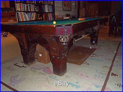 Antique Brunswick St. Bernard Mission Style 9' Pool Table