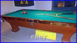 Antique Brunswick billiards pool table 9 ft long Great Condition