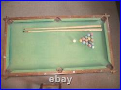Antique Burrowes miniature portable billiards/pool table-GOOD Condition for age