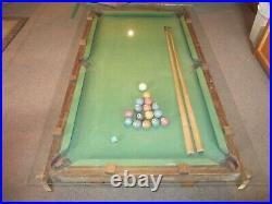 Antique Burrowes miniature portable billiards/pool table-GOOD Condition for age