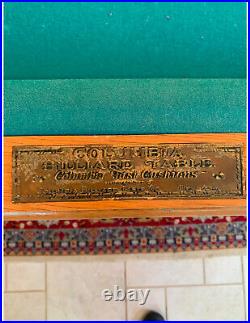 Antique Custom Pool Table 1920 built by Columbia Billiard Table, New York