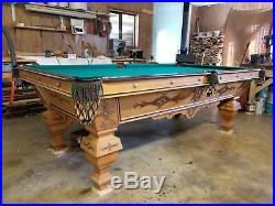 Antique J M Brunswick Balke 8' Pool Table Restored 1880's Eclipse