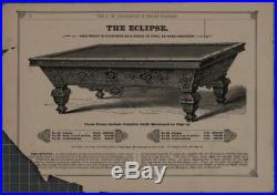 Antique J M Brunswick Balke 8' pool table restored 1880's Eclipse