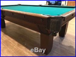 Antique Oliver Briggs 9' Pool Table Electric Cushion Restored