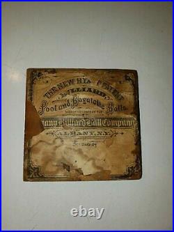 Antique Pool/Brunswick/Billiard Hyatt Celluliod Pat 1870 Bronze Printers Plate