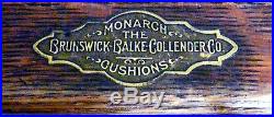 Antique Pool Table 1890 Brunswick Eclipse oversized 8' Pocket Billiard Monarch