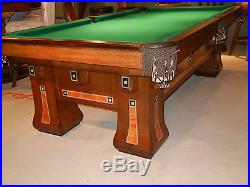 Antique Pool Table. 8' Oversized A E Schmidt - Perfectly Restored