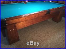 Antique Pool Table Brunswick Balke-Collender Co. Monarch Cushion New Felt/pocket
