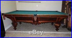 Antique / Vintage 1879 Brunswick Nonpareil 8 foot Pool table / Billiard table