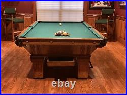 Antique brunswick billiards pool table
