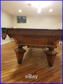 Antique brunswick billiards pool table. 1870-1880