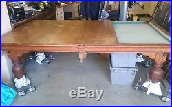 Antique, original and unrestored Burroughs & Watts of London Pool Table