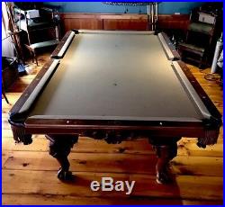 Antique pool table and pool table accessories