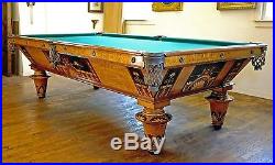 Antique pool table, c1875-1885, professionally restored