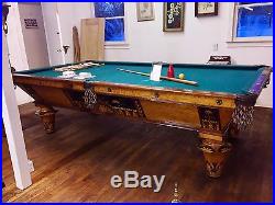 Antique pool table, c1875-1885, professionally restored