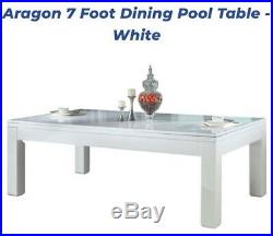 Aragon 7 Foot Dining Pool Table White