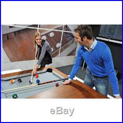 Aramith Brushed Stainless Steel w White Top Fusion Pool Table w Benches