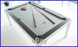 Aramith White Powder Coated w White Lacquer Top Fusion Billiard Pool Table