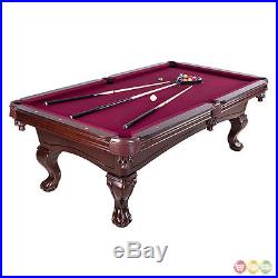 Augusta Traditional 8-ft Pool Table With Brown Maple Finish & Red Felt