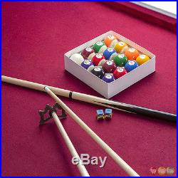 Augusta Traditional 8-ft Pool Table With Brown Maple Finish & Red Felt