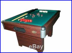 BASIC BUMPER POOL TABLE with CUES & BALLS & SLATE BED in WALNUT BERNER BILLIARDS